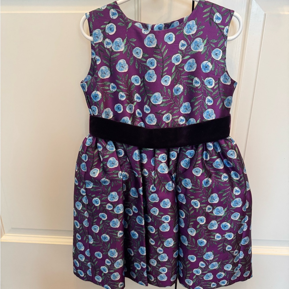 Oscar de la Renta Purple and Blue Floral Dress